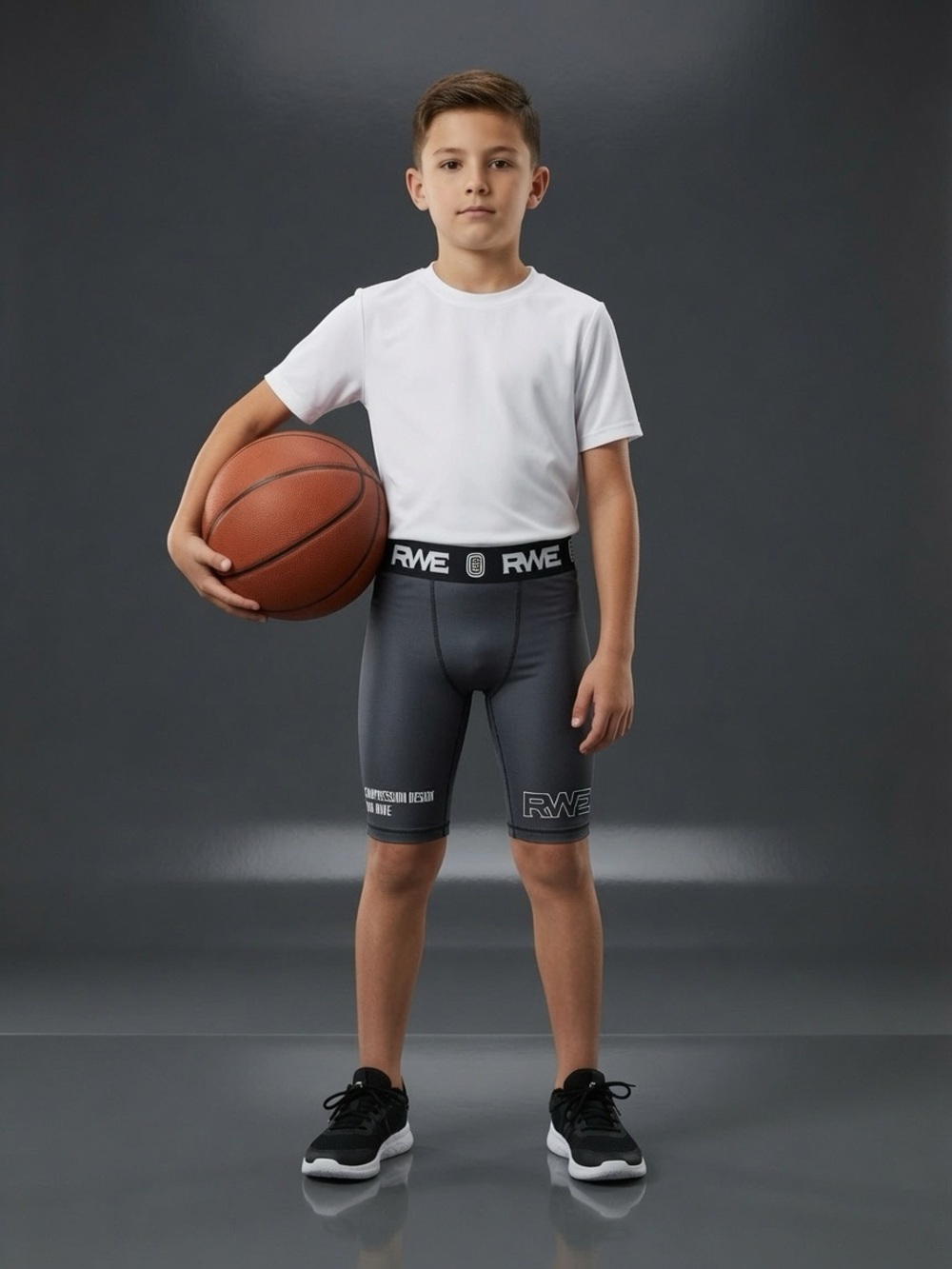 Kids Black Compression Boxer Briefs